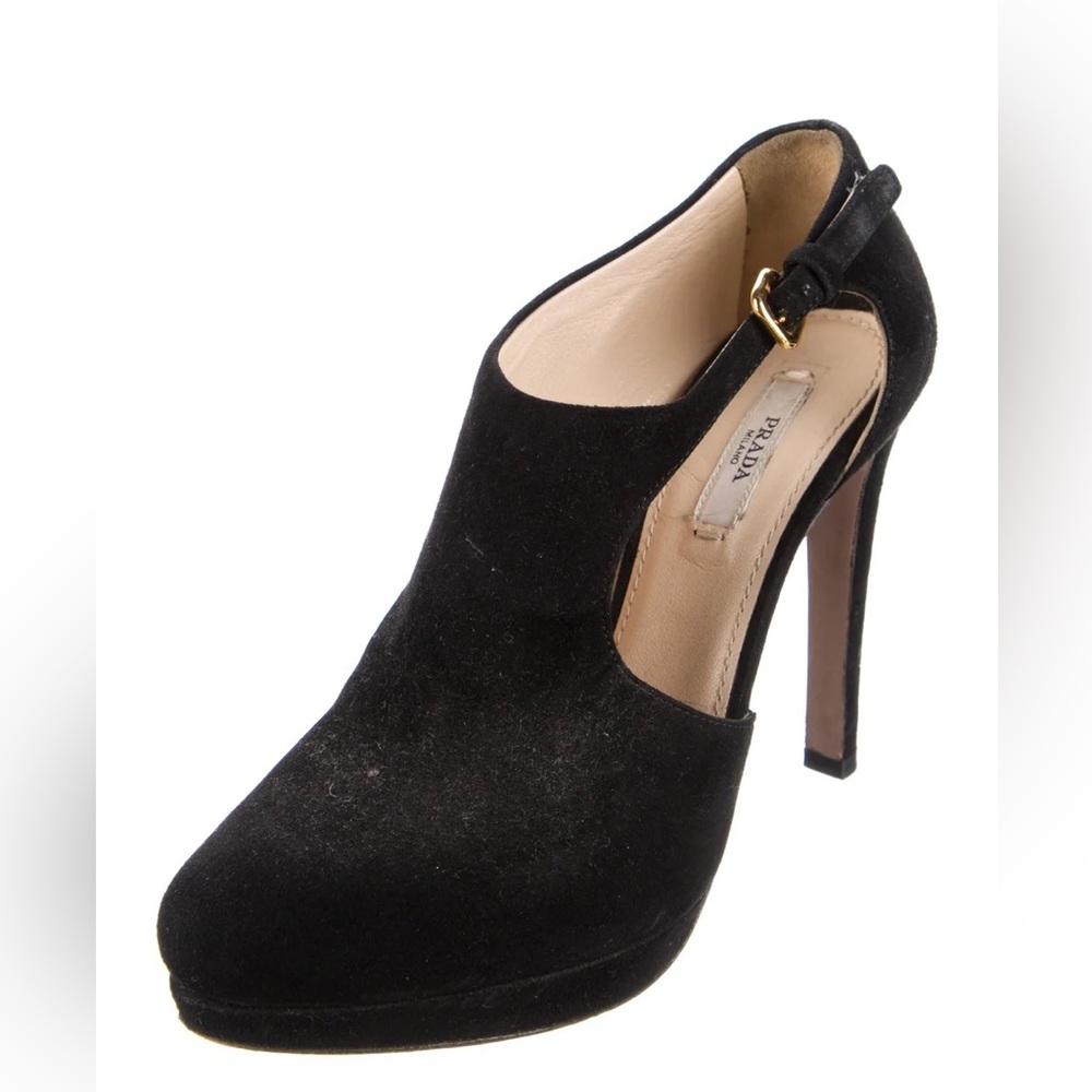 Prada Suede D’Orsay Pumps Black 7.5